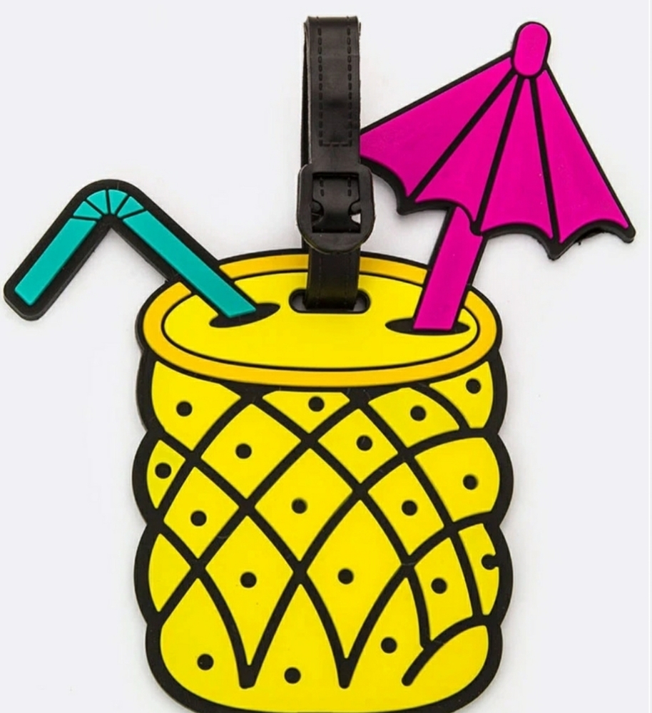 PINEAPPLE DRINK baggage luggage id bag tag backpack travel suitcase NWT